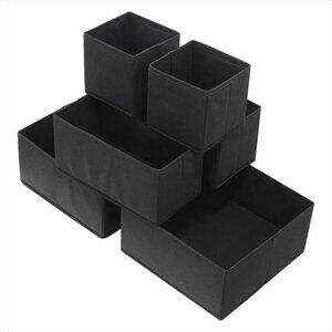 Black Canvas Small Cube Storage Bin NEW